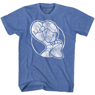 Mega Man-Fist Pump-Royal Heather Adult S/S Tshirt - Coastline Mall