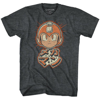 Mega Man-Mega Retro-Black Heather Adult S/S Tshirt - Coastline Mall