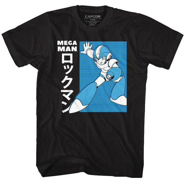 Mega Man-Mega Man Jpn-Black Adult S/S Tshirt - Coastline Mall