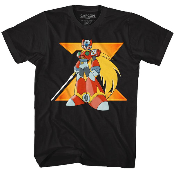 Mega Man-Big Zero-Black Adult S/S Tshirt - Coastline Mall