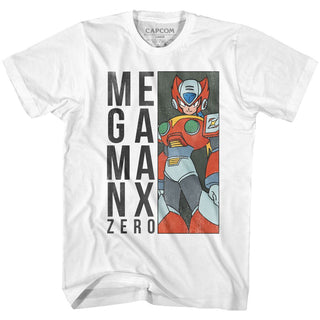 Mega Man-Zerobox-White Adult S/S Tshirt - Coastline Mall