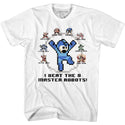 Mega Man-8 Master Robots-White Adult S/S Tshirt - Coastline Mall
