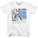 Mega Man - Megaman 1987 Logo White Adult Short Sleeve T-Shirt tee - Coastline Mall