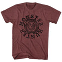 Monster Hunter-Mh Circle-Vintage Maroon Heather Adult S/S Tshirt - Coastline Mall