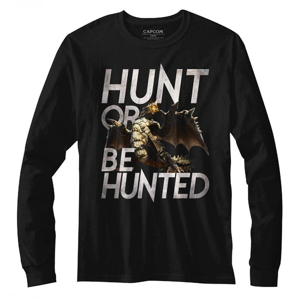Monster Hunter-Hunt-Black Adult L/S Tshirt - Coastline Mall