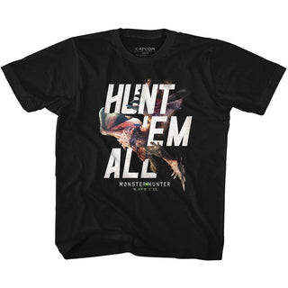 Monster Hunter-Hunt Em All-Black Toddler-Youth S/S Tshirt - Coastline Mall