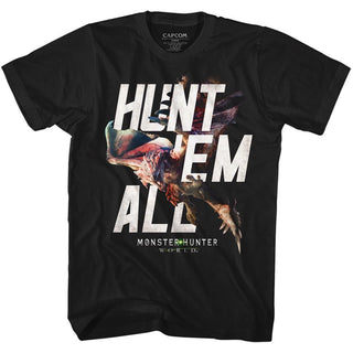 Monster Hunter-Hunt Em All-Black Adult S/S Tshirt - Coastline Mall