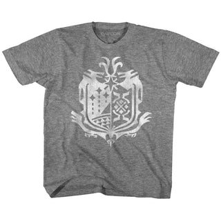 Monster Hunter-Weathered World Emblem-Graphite Heather Toddler-Youth S/S Tshirt - Coastline Mall