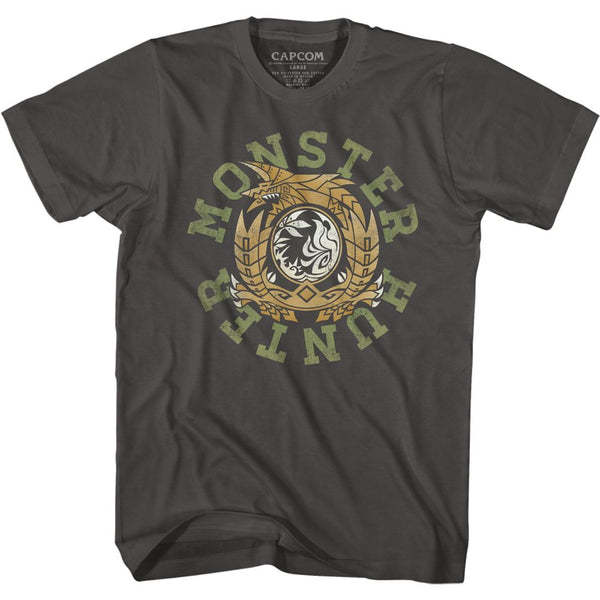 Monster Hunter - Monhun Circle Color Logo Smoke Adult Short Sleeve T-Shirt tee - Coastline Mall