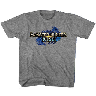 Monster Hunter - Mh Rise Logo | Graphite Heather S/S Youth T-Shirt | Clothing, Shoes & Accessories:Kids:Unisex Kids:Unisex Kids' Clothing - Coastline Mall