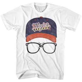Major League-Logocap-White Adult S/S Tshirt - Coastline Mall