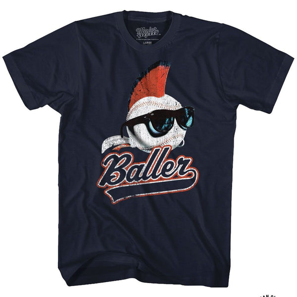 Major League-Baller-Navy Adult S/S Tshirt - Coastline Mall