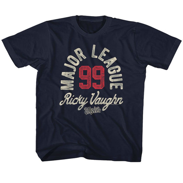 Major League-Ricky Vaughn-Navy Toddler-Youth S/S Tshirt - Coastline Mall