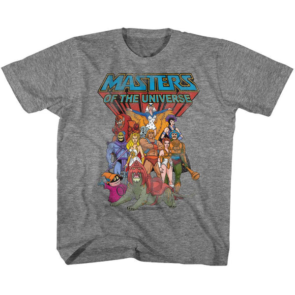 Masters Of The Universe-The Whole Gang-Graphite Heather Toddler-Youth S/S Tshirt - Coastline Mall