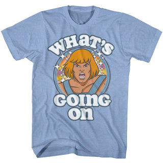 Masters Of The Universe-What's Going On-Light Blue Heather Adult S/S Tshirt - Coastline Mall