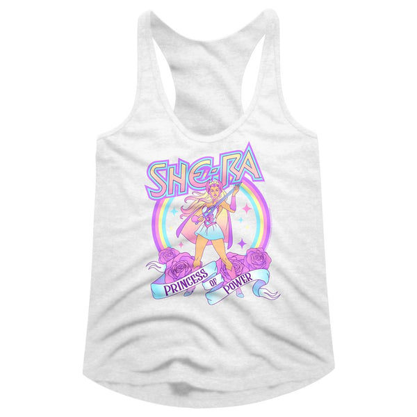 Masters Of The Universe-Pastel Goodness-White Ladies Racerback - Coastline Mall