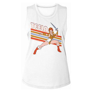 Masters Of The Universe-Teela-White Ladies Muscle Tank - Coastline Mall