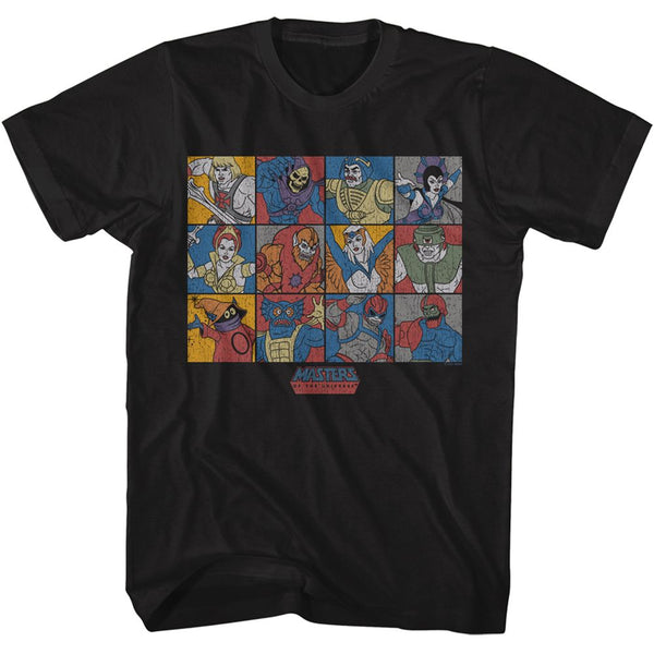 Masters Of The Universe - Character Blocks | Black Short Sleeve Adult T-Shirt - Coastline Mall