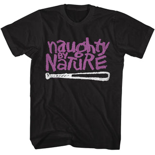 Naughty By Nature-Naughty By Nature 2 Color Logo-Black Adult S/S Tshirt