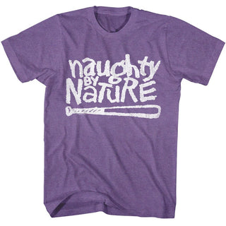 Naughty By Nature-Naughty By Nature Logo-Purple Heather Adult S/S Tshirt
