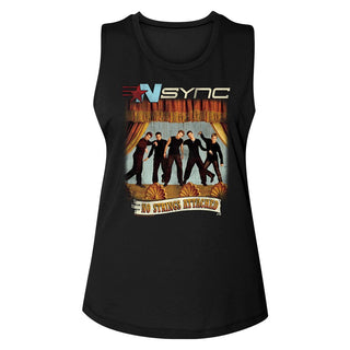 NSYNC-No Strings No Words-Black Ladies Muscle Tank - Coastline Mall