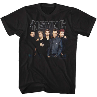 NSYNC-Stark Group Shot-Black Adult S/S Tshirt - Coastline Mall