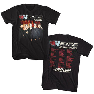 NSYNC-Tour2000-Black Adult S/S Front-Back Print Tshirt - Coastline Mall