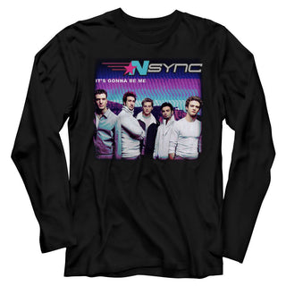 NSYNC - Gonna B Me Logo Black Long Sleeve Adult T-Shirt tee - Coastline Mall