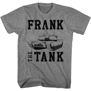 Old School Frank The Tank Logo Graphite Heather Adult Short Sleeve T-Shirt tee - Coastline Mall