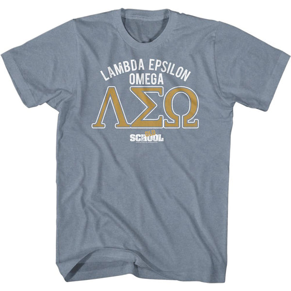 Old School - Frat Logo - Indigo Heather Adult Short Sleeve T-Shirt tee - Coastline Mall