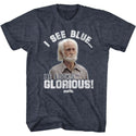 Old School - Glorious Logo - Navy Heather Adult Short Sleeve T-Shirt tee - Coastline Mall