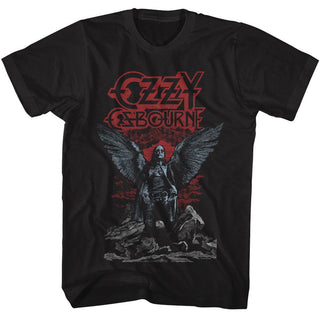 Ozzy Osbourne-Ozzy Angel Wings-Black Adult S/S Tshirt