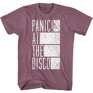 Panic At The Disco - Box Light Logo Maroon Heather Short Sleeve Adult T-Shirt tee Officially Licensed Clothing and Apparel from Coastline Mall