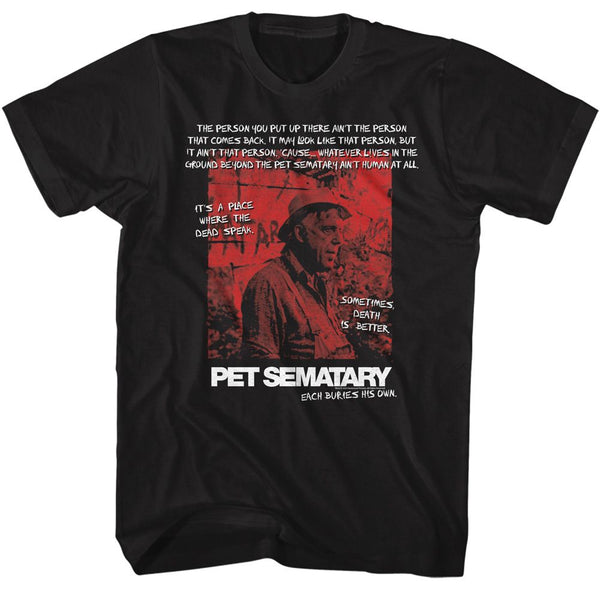Pet Sematary-Pet Sematary Jud Quotes-Black Adult S/S Tshirt - Coastline Mall