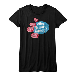 Pez-Who Wants Candy-Black Ladies S/S Tshirt - Coastline Mall
