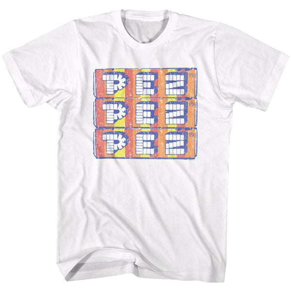 Pez Stacked Pez Logo White Adult Short Sleeve T-Shirt tee - Coastline Mall