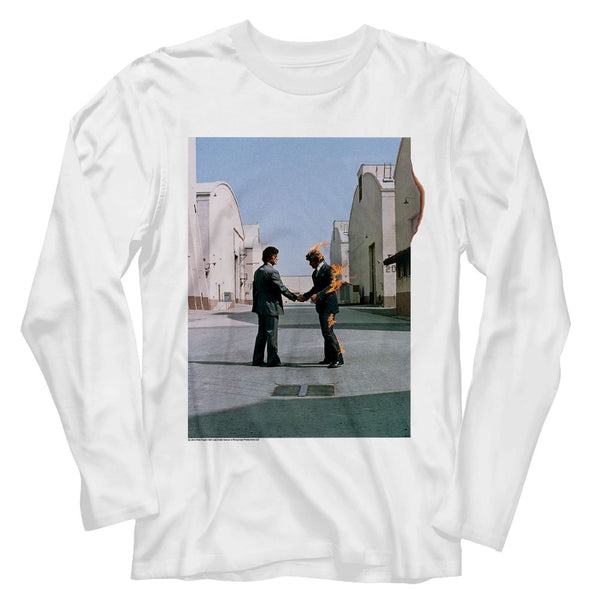 Pink Floyd - Wish You Were Here Logo White Long Sleeve Adult T-Shirt tee - Coastline Mall