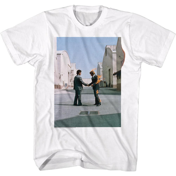 Pink Floyd - Fireguy Logo White Adult Short Sleeve T-Shirt tee - Coastline Mall