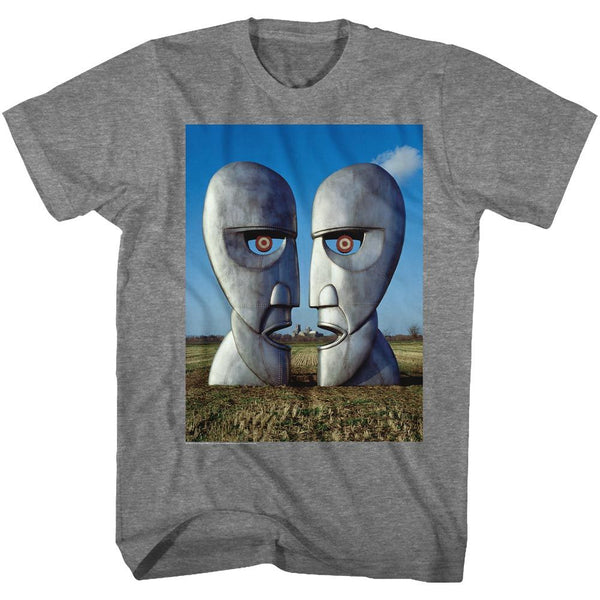 Pink Floyd - Metal Heads Logo Graphite Heather Adult Short Sleeve T-Shirt tee - Coastline Mall