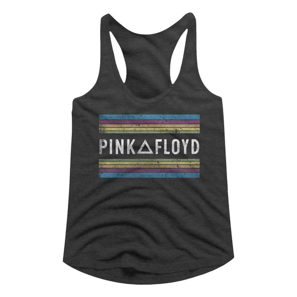 Pink Floyd-Pink Floyd Rainbows-Dark Gray Heather Ladies Racerback - Coastline Mall