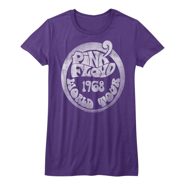 Pink Floyd-1968 World Tour-Purple Juniors S/S Tshirt - Coastline Mall