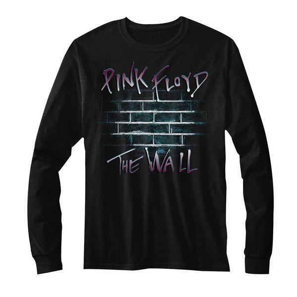 Pink Floyd - Purple Floyd Logo Black Long Sleeve Adult T-Shirt tee - Coastline Mall