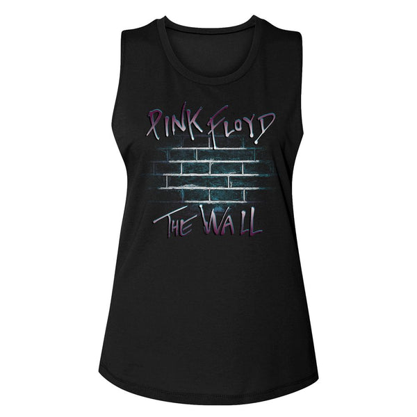 Pink Floyd-Purple Floyd-Black Ladies Muscle Tank - Coastline Mall