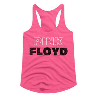 Pink Floyd-Pink White Outline-Hot Pink Ladies Racerback - Coastline Mall