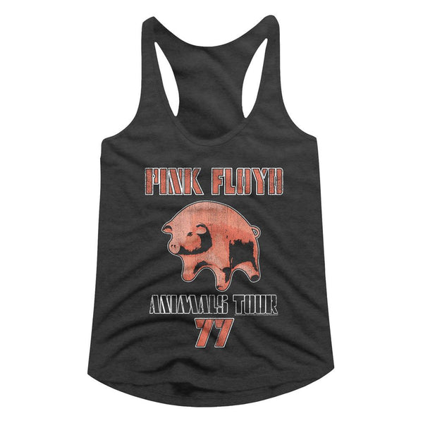 Pink Floyd-Tour 77-Dark Gray Heather Ladies Racerback - Coastline Mall