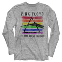 Pink Floyd - Black Light Logo Gray Heather Long Sleeve Adult T-Shirt tee - Coastline Mall