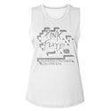 Pink Floyd-Light Bricks-White Ladies Muscle Tank - Coastline Mall