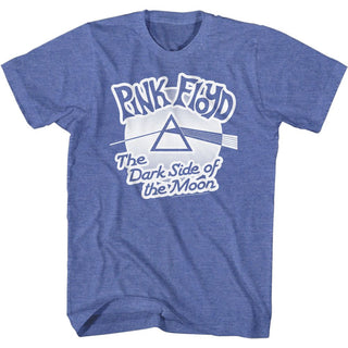 Pink Floyd - Dark Side Of The Moon Logo Royal Heather Adult Short Sleeve T-Shirt tee - Coastline Mall