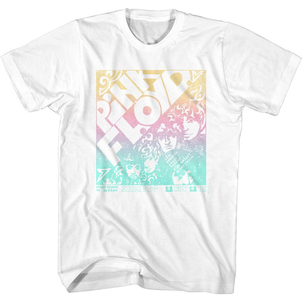 Pink Floyd-Pastel Gradient-White Adult S/S Tshirt - Coastline Mall