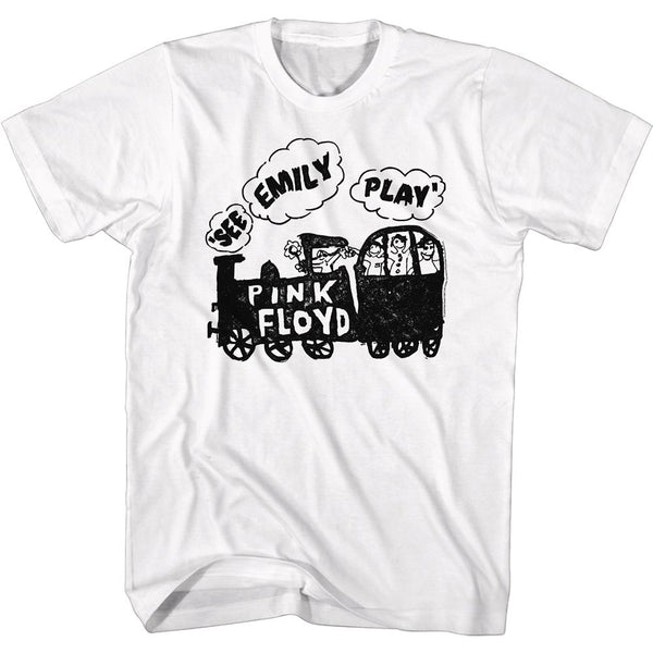 Pink Floyd-See Emily Play-White Adult S/S Tshirt - Coastline Mall